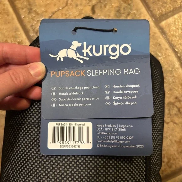 NWT Kurgo Canyon Puffer Pup Sack Travel Dog Bed 30-in